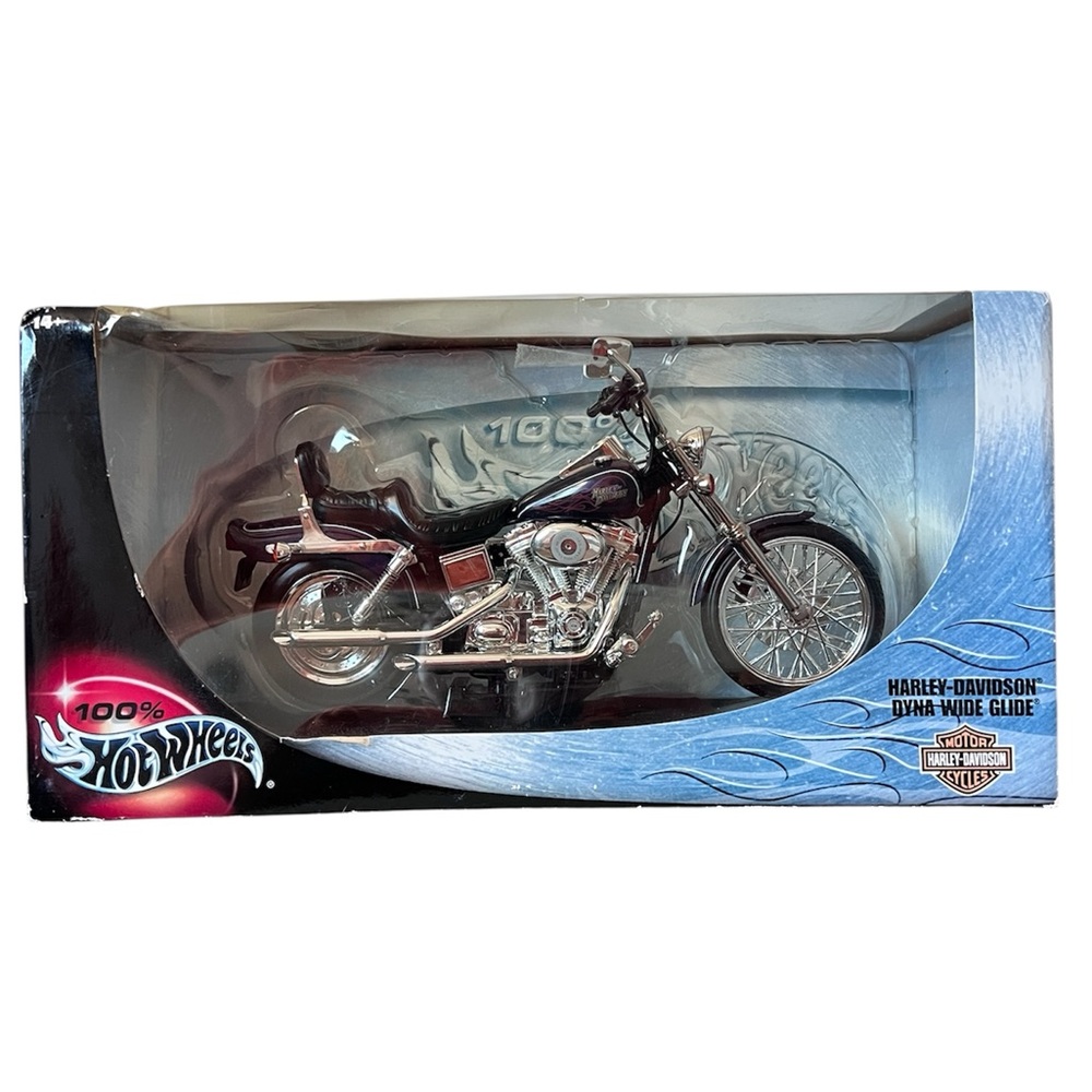 Vintage‎ Hot Wheels Harley-Davidson Dyna Wide Glide 1:10 Scale Die-Cast Moto